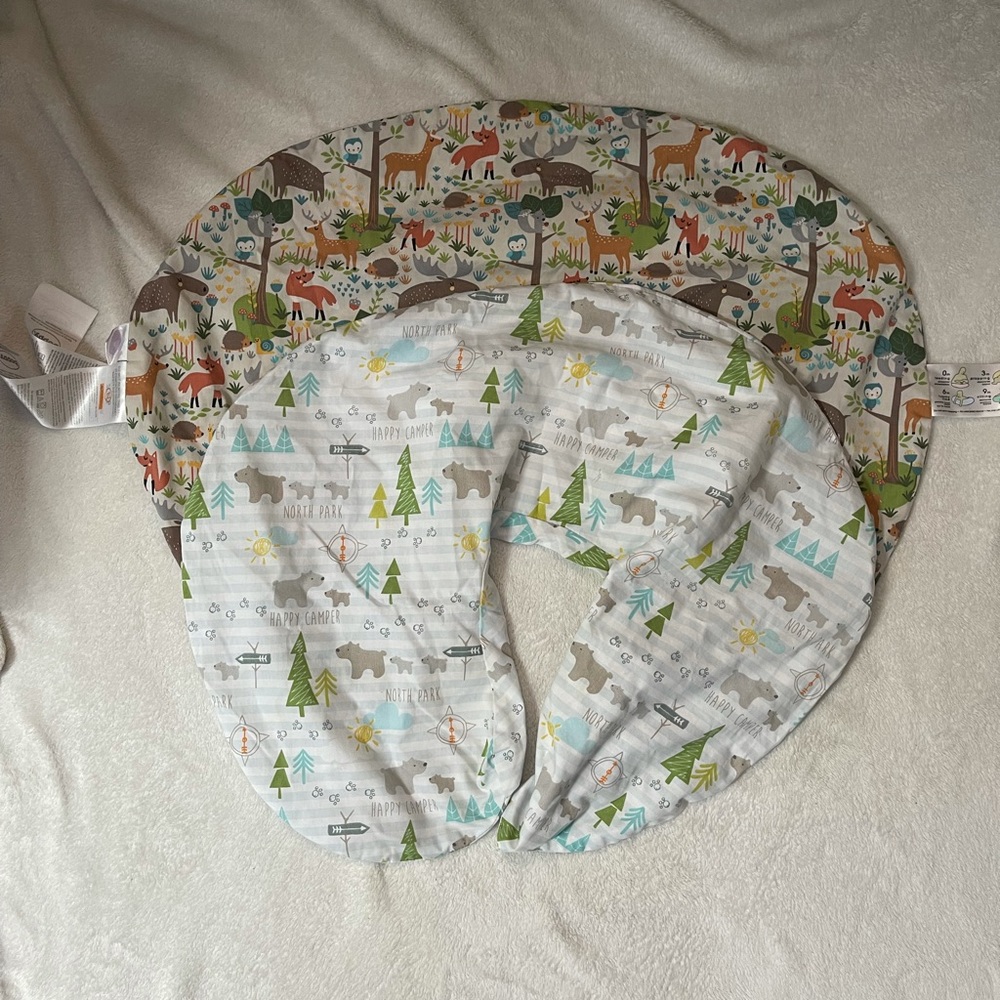 Two Boppy pillow cases